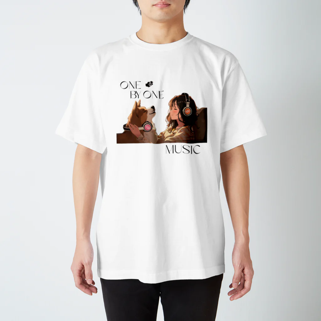 One by One MusicのOne by One Music スタンダードTシャツ（ホワイト） 티셔츠