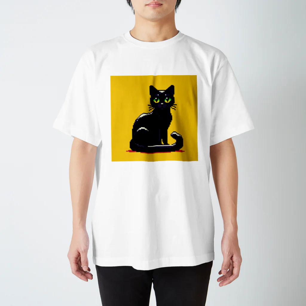 kurone🐈‍⬛の黒猫🐈‍⬛ドットアート スタンダードTシャツ