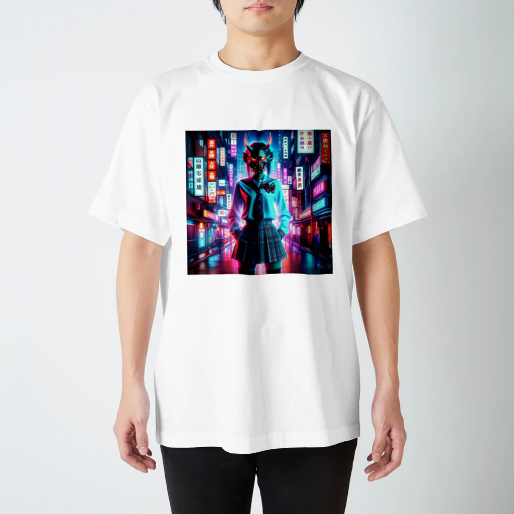 Hayate Kawakami オリジナルの般若女子高生 スタンダードTシャツ