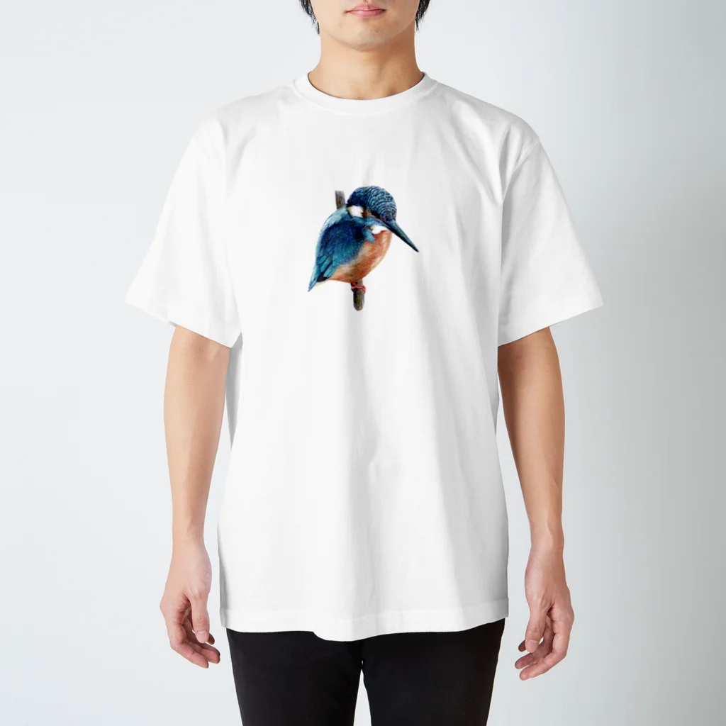 森口慶一　絵画グッズ　の色鉛筆画『カワセミ』 スタンダードTシャツ