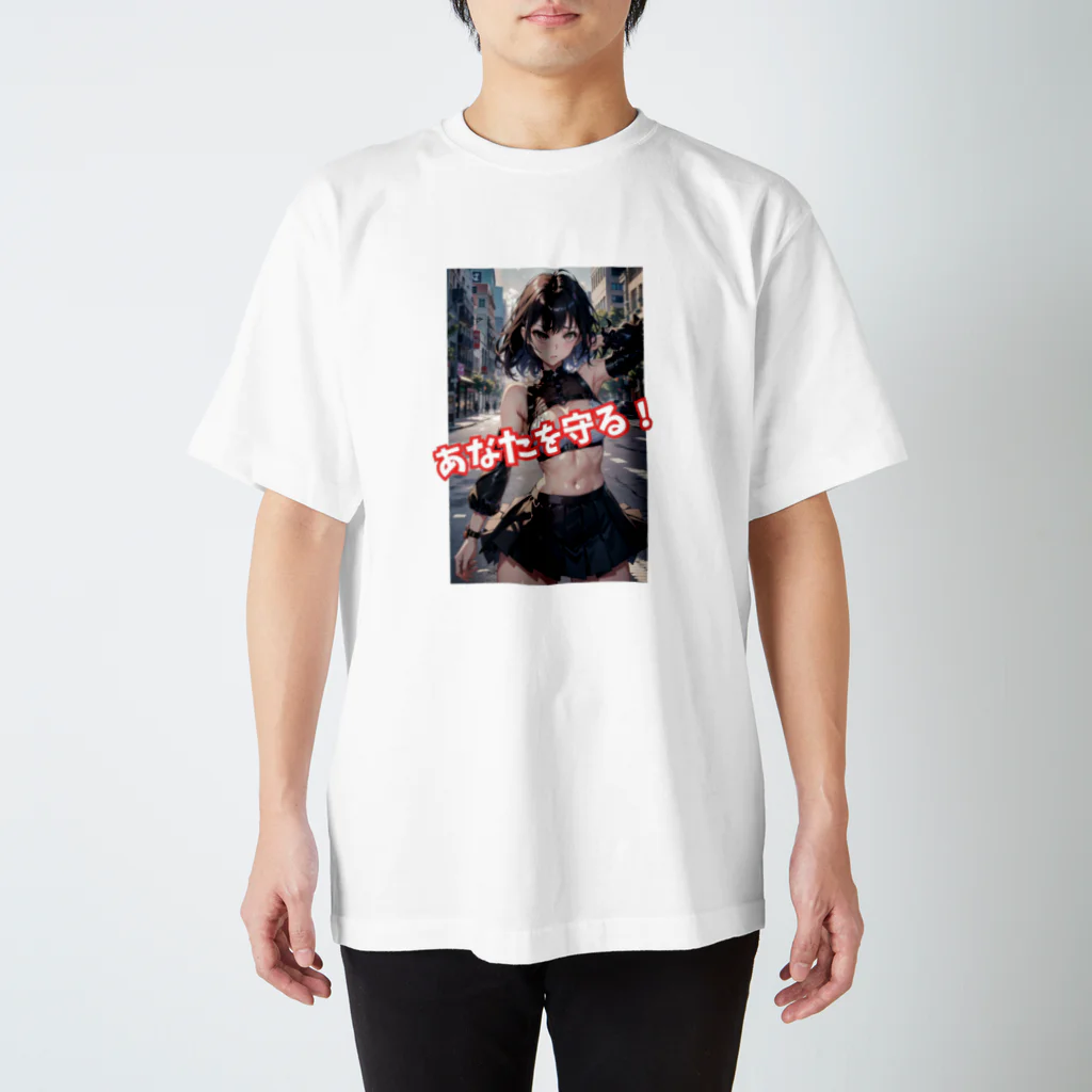 pixeluzのあなたを守る女戦士 スタンダードTシャツ