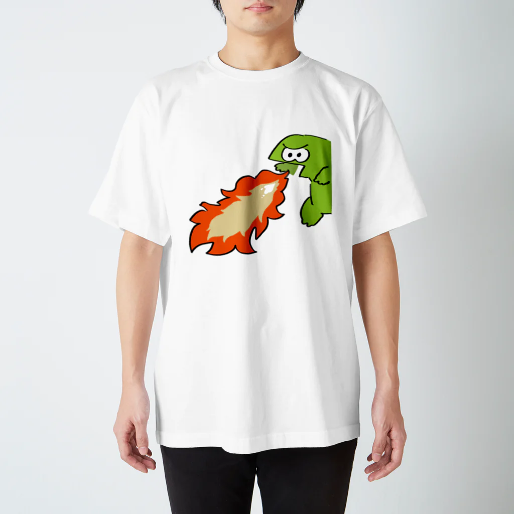 石垣えがおの火を吹くふきげんな恐竜🔥🦖 スタンダードTシャツ