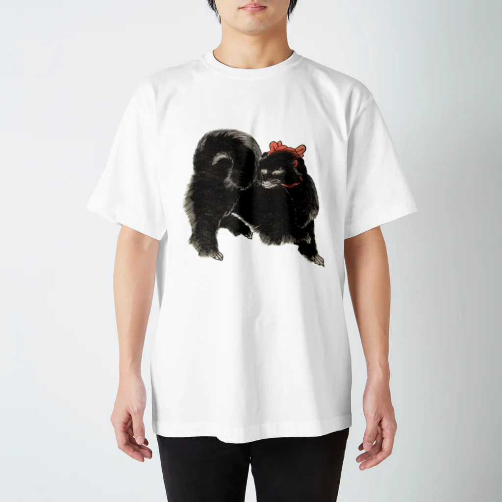 浮世絵ショップ のどぐろ　UKIYOE SHOP NODOGUROの犬　Black Dog Regular Fit T-Shirt