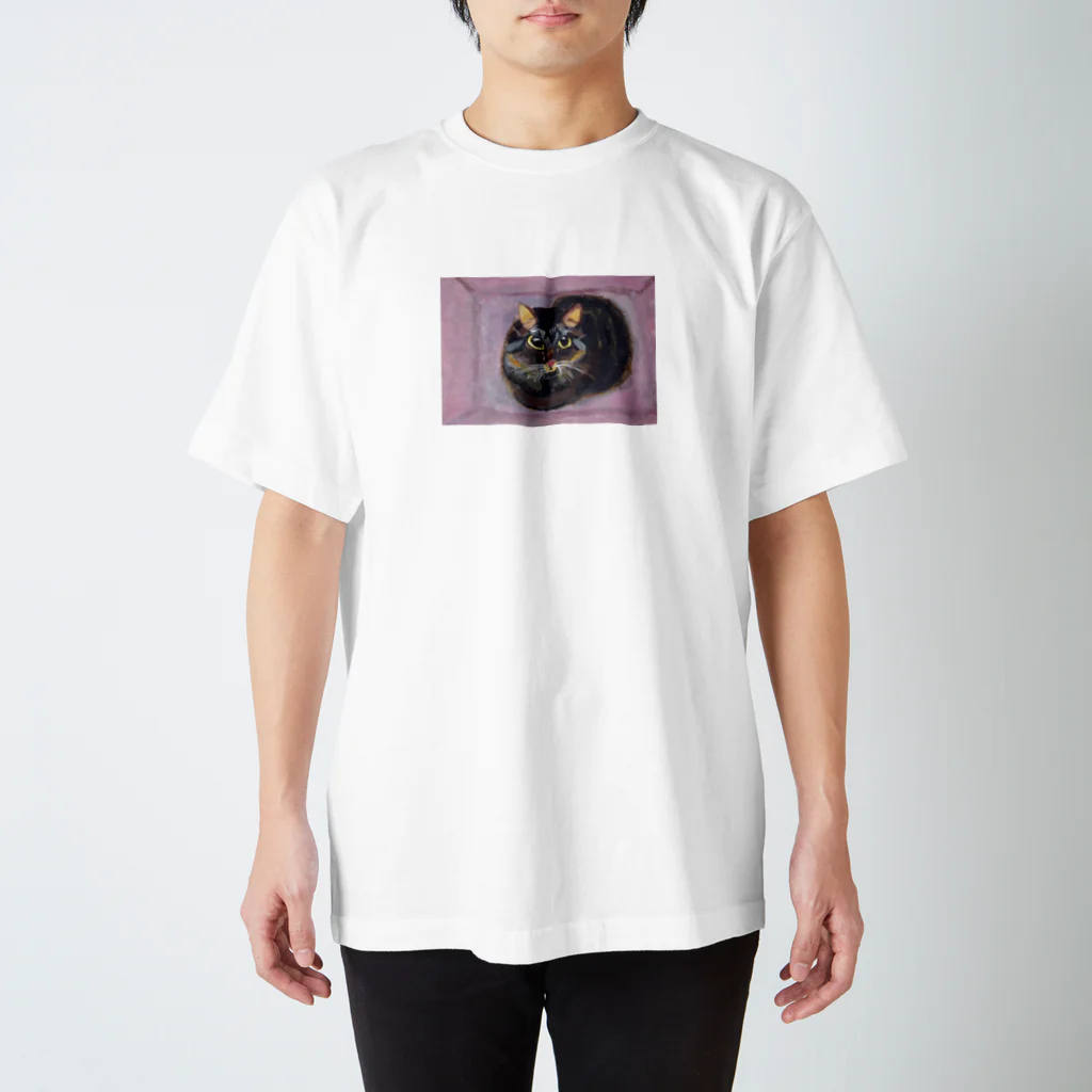 Cape_Lightの愛猫ポワロ、日本画 スタンダードTシャツ