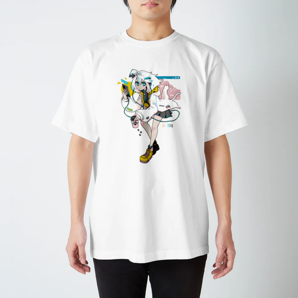 ドット絵どうぞの8colors. pure white スタンダードTシャツ