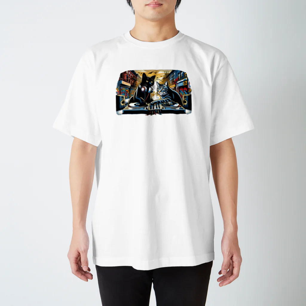 Team BlackPadsの黒猫ビート - Sunset Scratch Tee Regular Fit T-Shirt