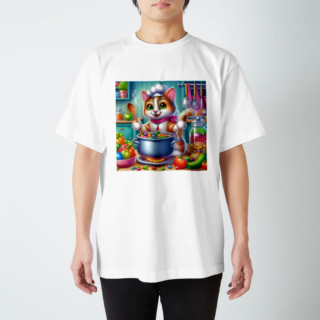 ニャーちゃんショップのクッキングキャット スタンダードTシャツ