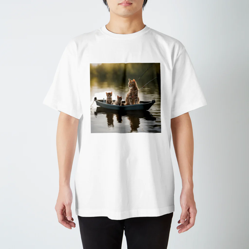 No Fishing No Life のもうすぐご飯にゃ スタンダードTシャツ