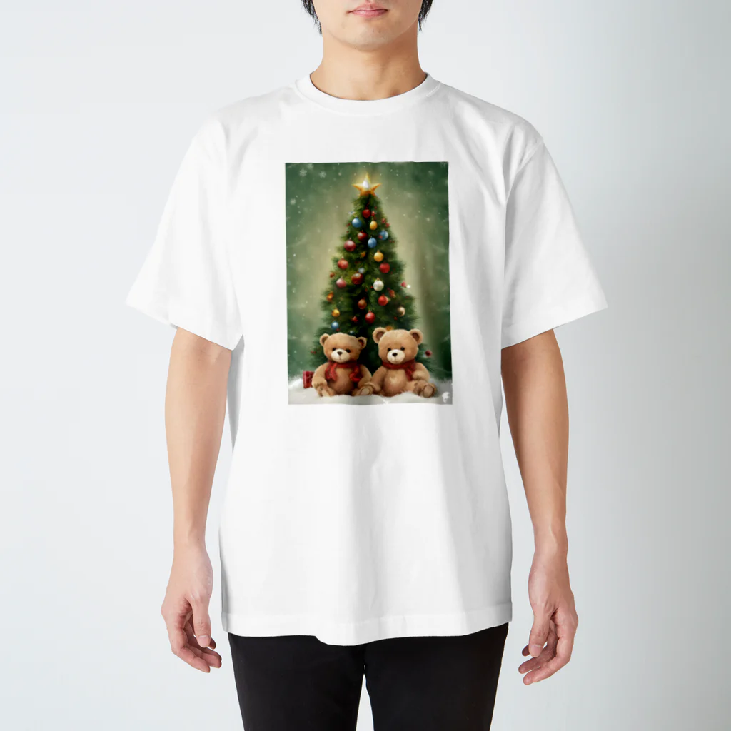 규리shopのテディーベア兄弟のクリスマス スタンダードTシャツ