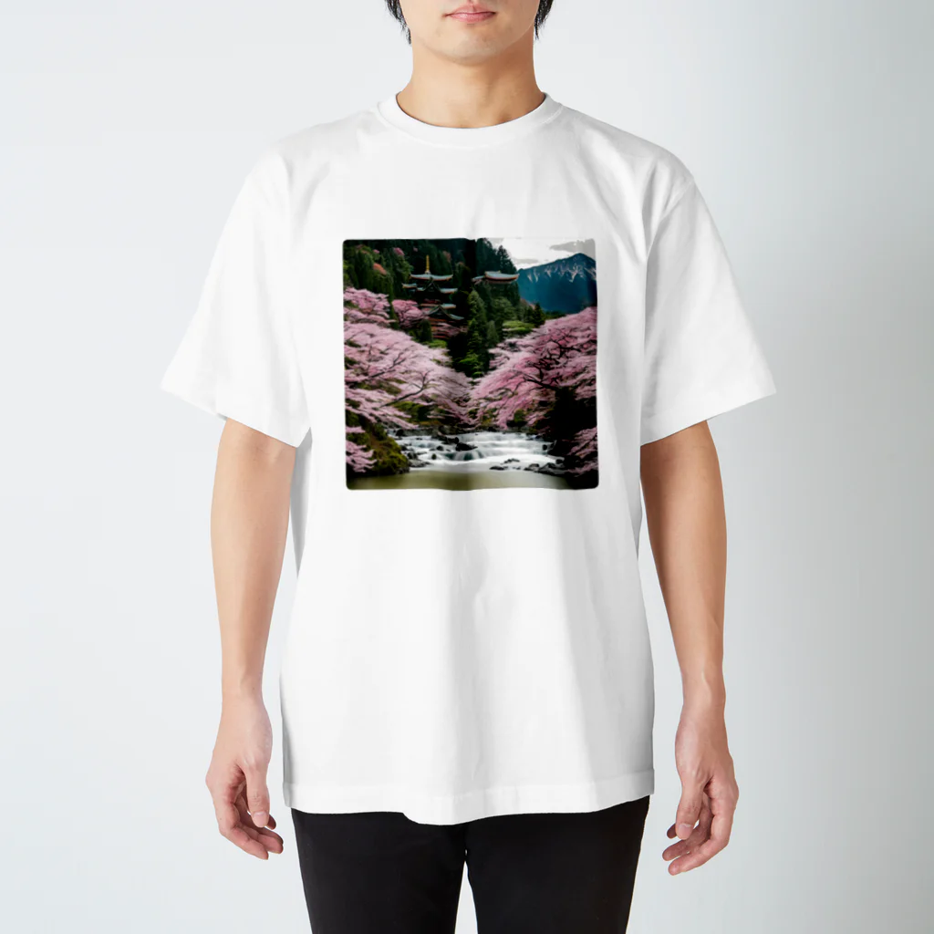 Ryu76 shopの日本の風景 春 Regular Fit T-Shirt