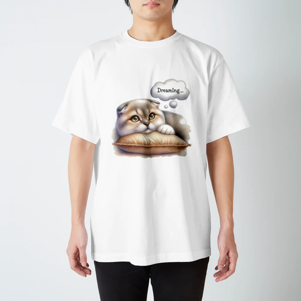 amakanaのまる耳ねこのほっこり時間 Regular Fit T-Shirt