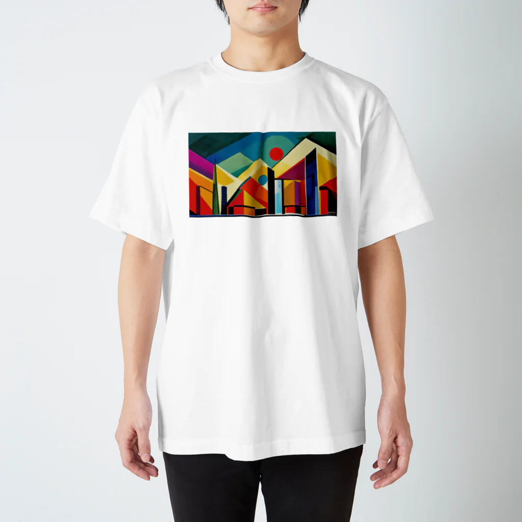 すずきいくやのビルと太陽 Regular Fit T-Shirt