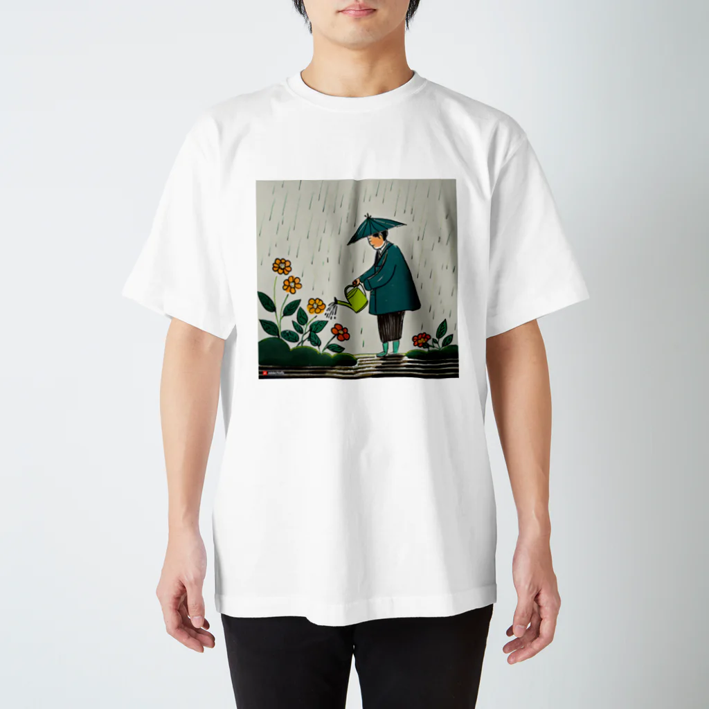 おかず屋の雨でも水やりおじさん Regular Fit T-Shirt