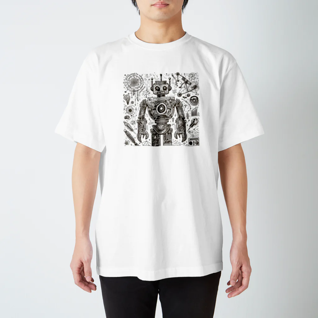 8ball.AI.artのロボット　基盤図 スタンダードTシャツ