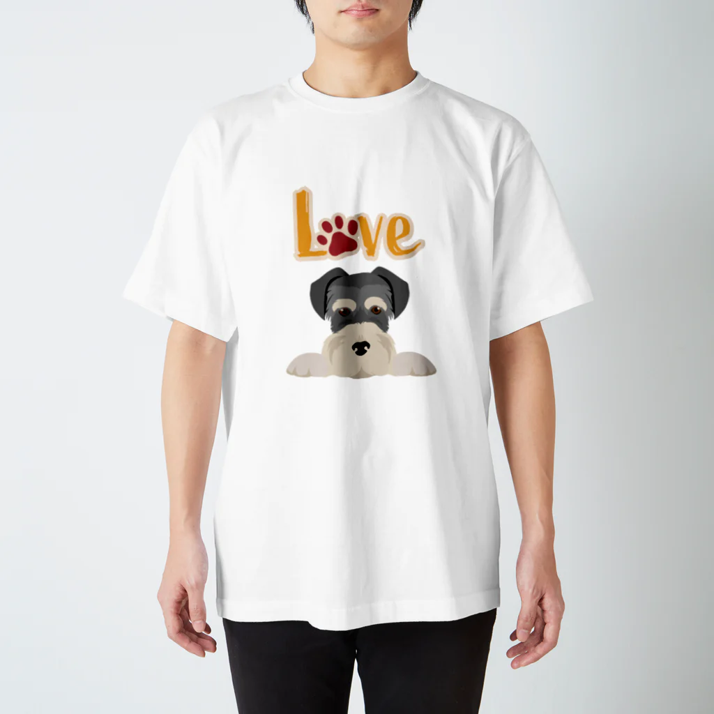 わんだーぱうだーのLove Dog ミニチュアシュナウザー スタンダードTシャツ