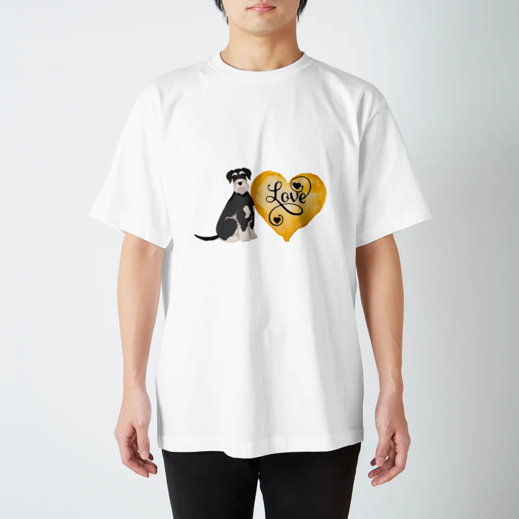 わんだーぱうだーのLove シュナウザー スタンダードTシャツ