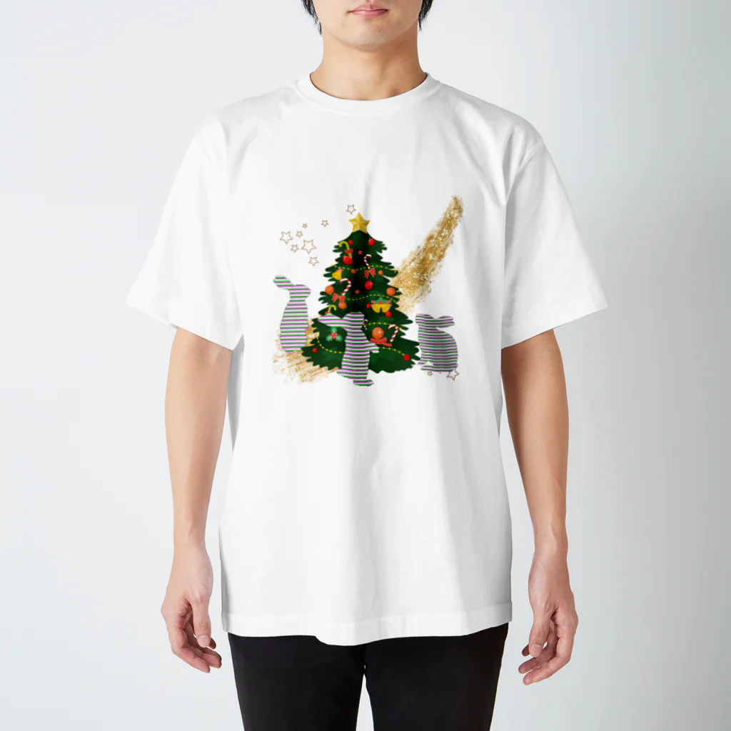 Rabbitflowerのうさのクリスマス Regular Fit T-Shirt