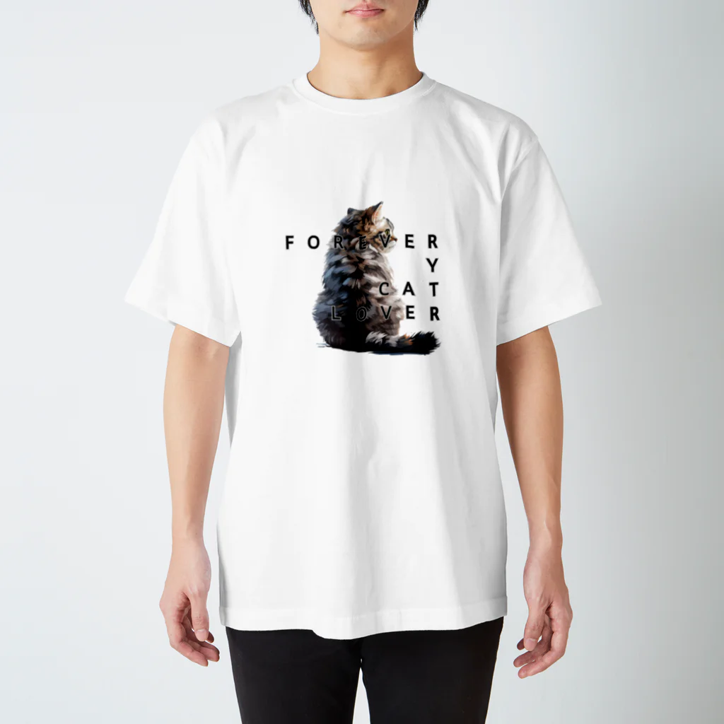 chubby the catのforever y cat lover01 スタンダードTシャツ