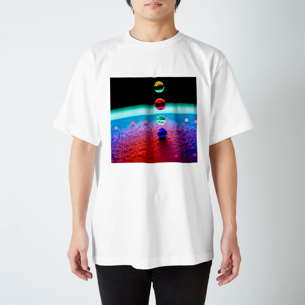 でおきしりぼ子の実験室のParticles‘ World(AI -Aided Design)-Square Pics スタンダードTシャツ