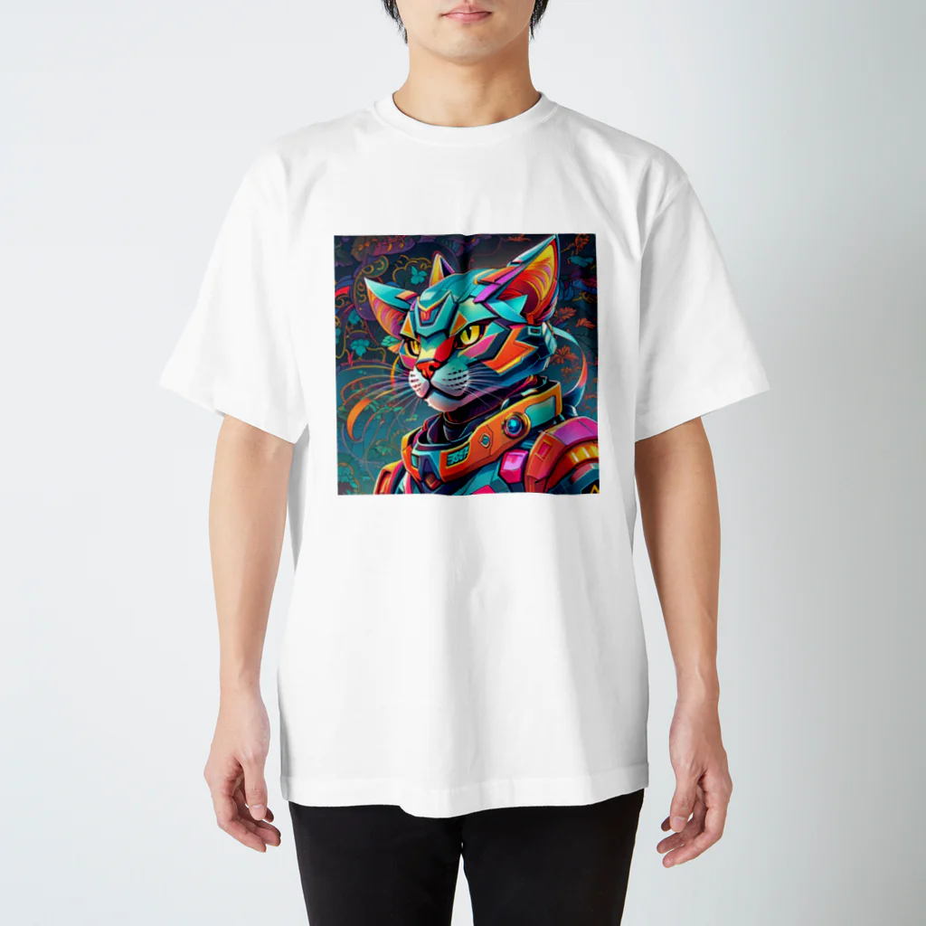 629_CAT_ARTのカラフルメカキャット Regular Fit T-Shirt