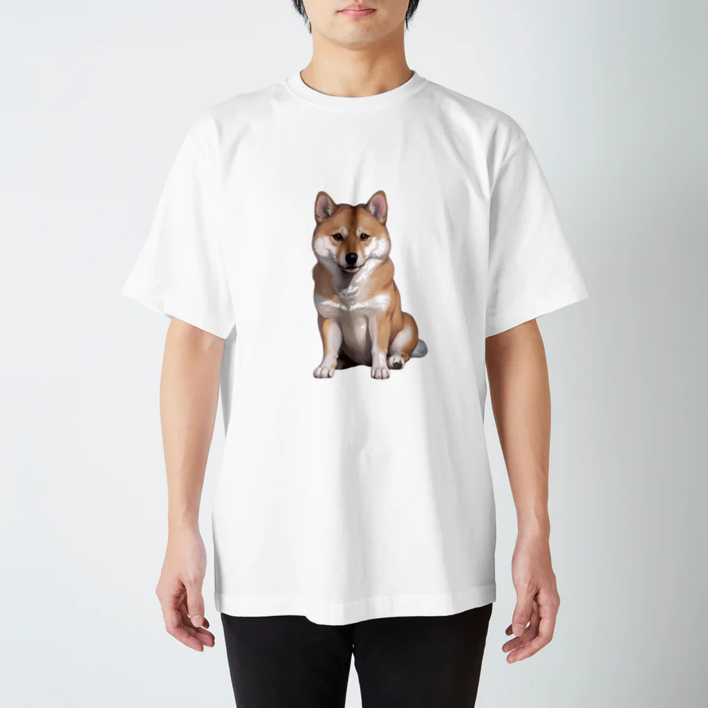 CHIKUSHOの柴犬のおすわりシャツ スタンダードTシャツ