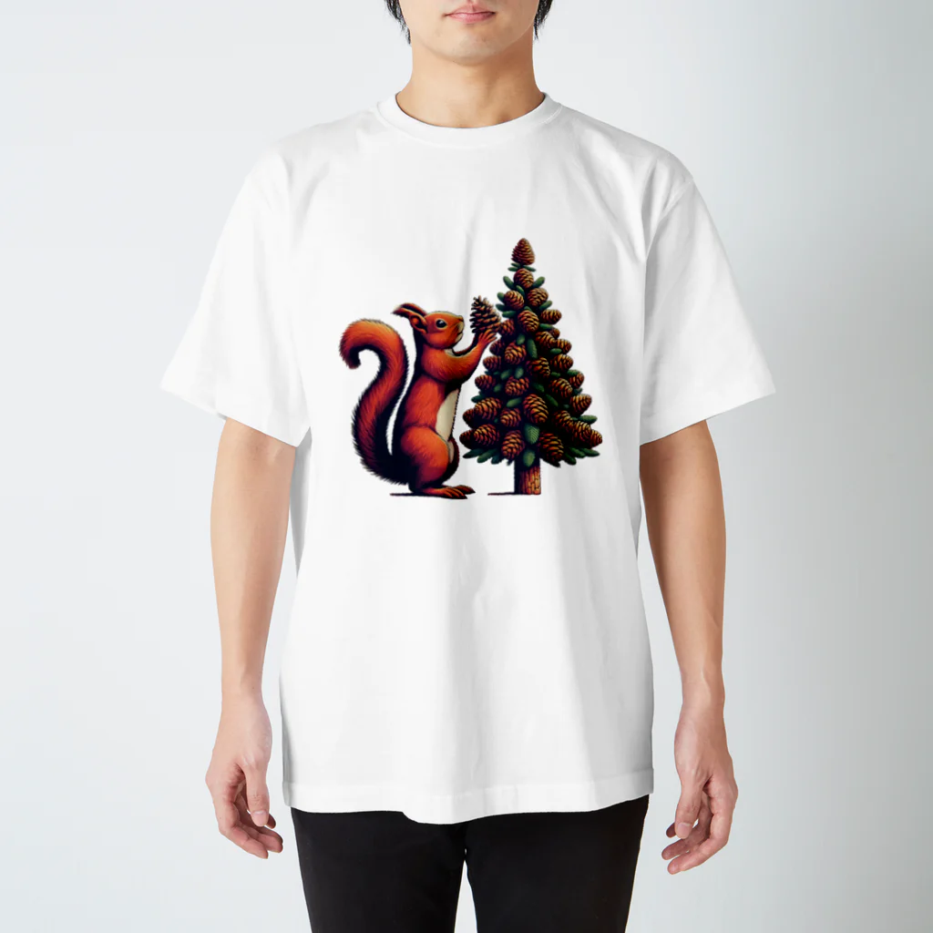 niko&PANDA shopのリスのクリスマス Regular Fit T-Shirt