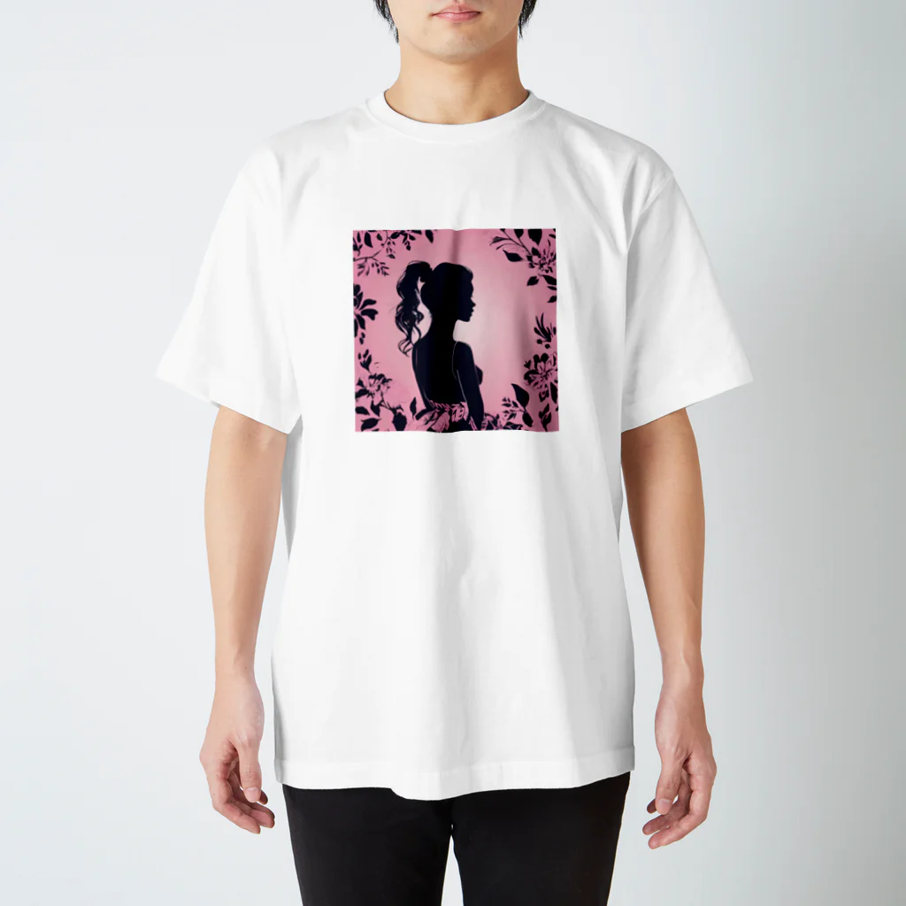 asm193のかわいい女の子の影絵 スタンダードTシャツ