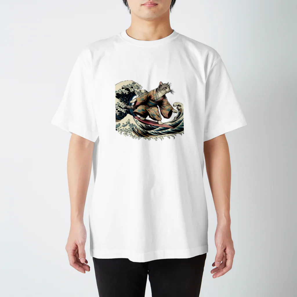 ToraJaponの猫サーフィン Regular Fit T-Shirt