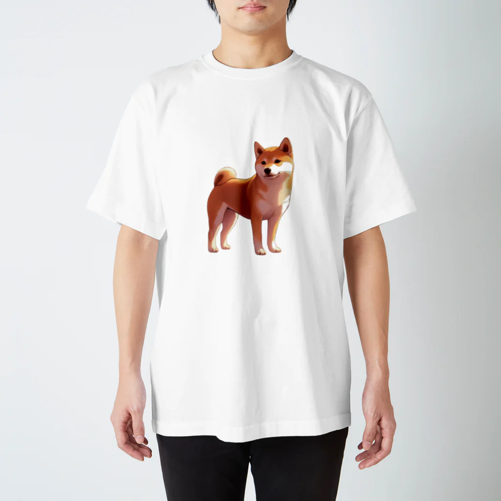 花子の庭のたそがれ柴犬 スタンダードTシャツ