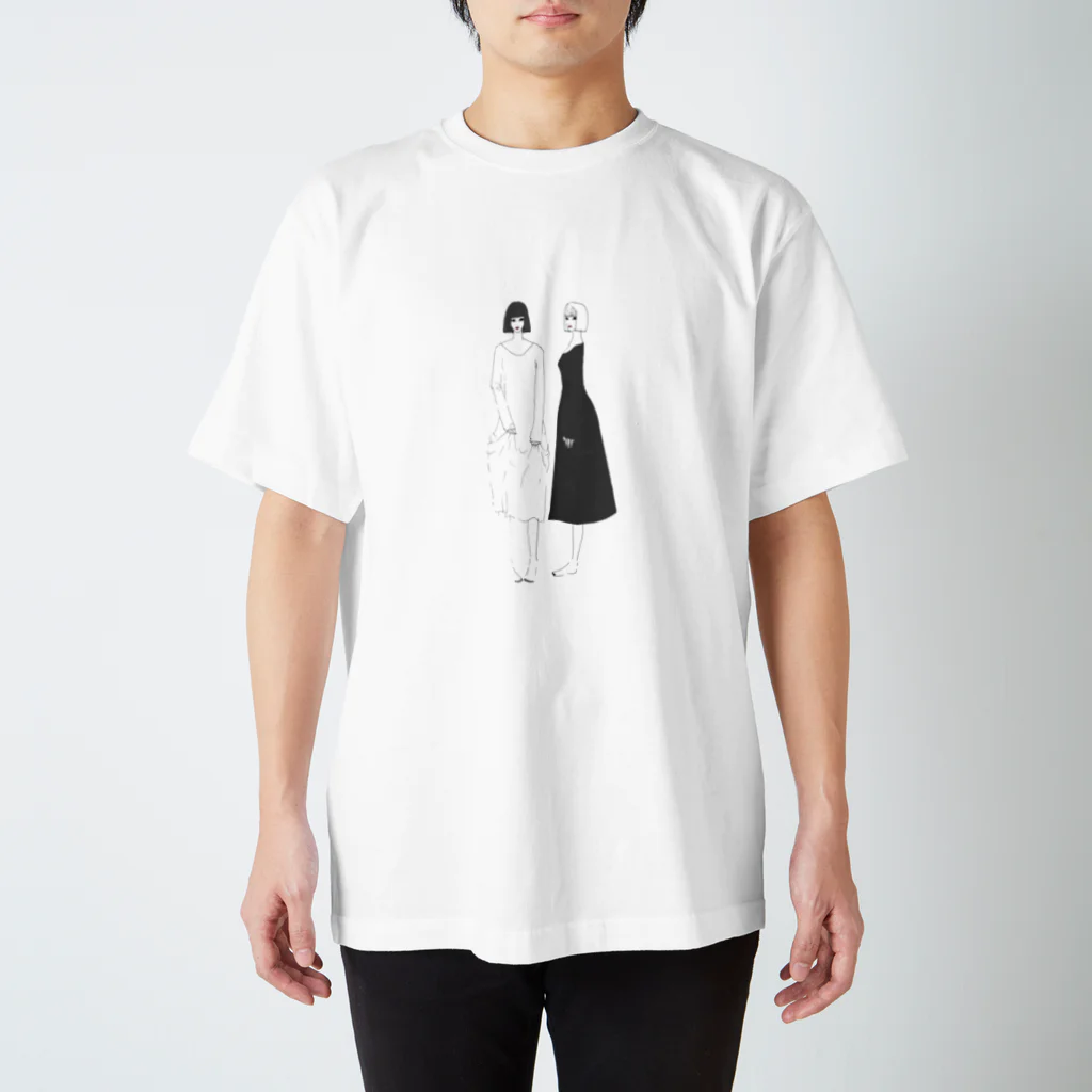 halfasleepの双子の女の子 Regular Fit T-Shirt