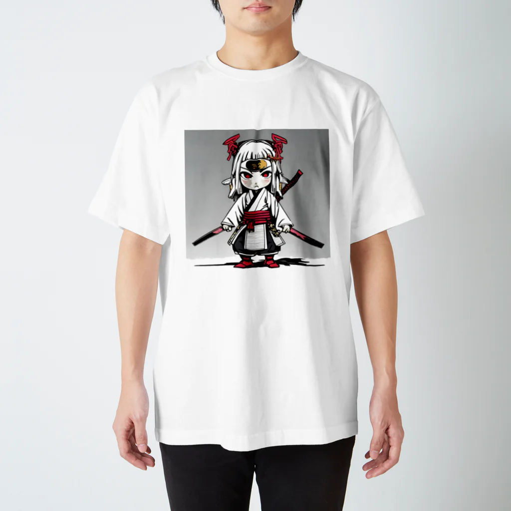 Zamurai【侍-samurai-】アートの女流Zamurai【侍女-makatachi-】ディフォルメ スタンダードTシャツ