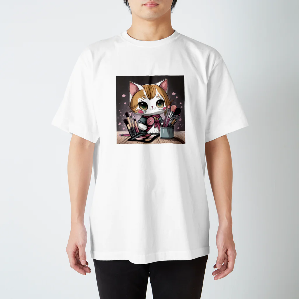 acisoneartの猫のメイクアップアーティスト スタンダードTシャツ