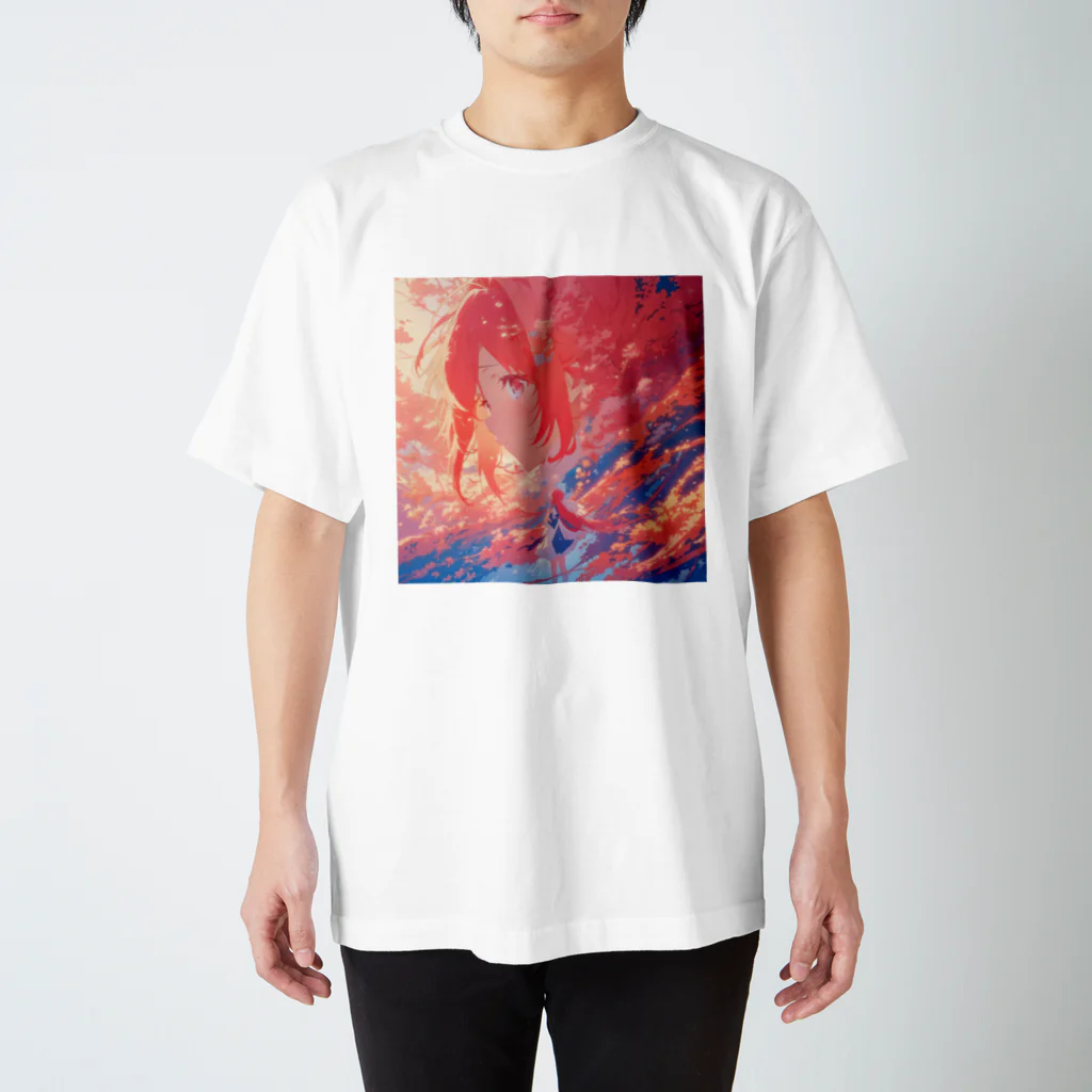 WshopTYの Kyoto Momiji Girl |京都・紅葉Girl Regular Fit T-Shirt