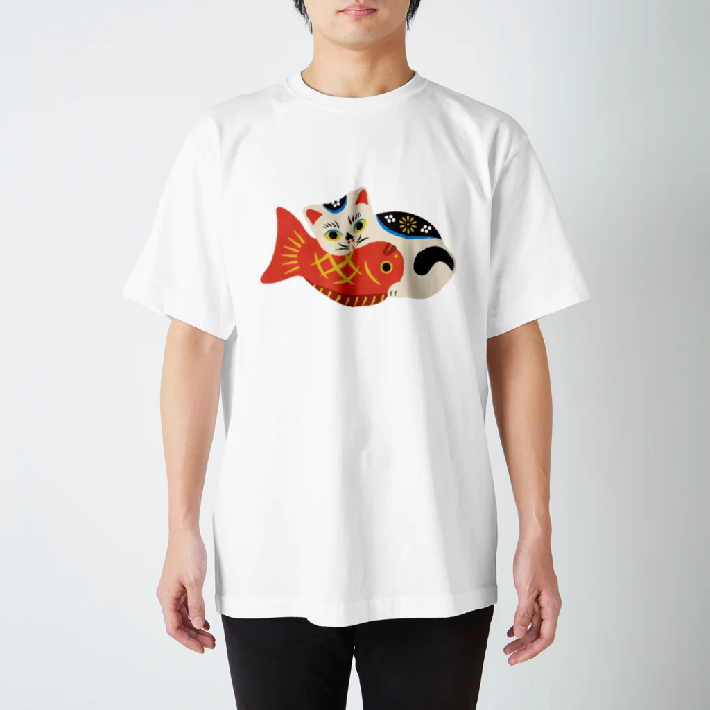 gangの鯛くわえ猫 スタンダードTシャツ