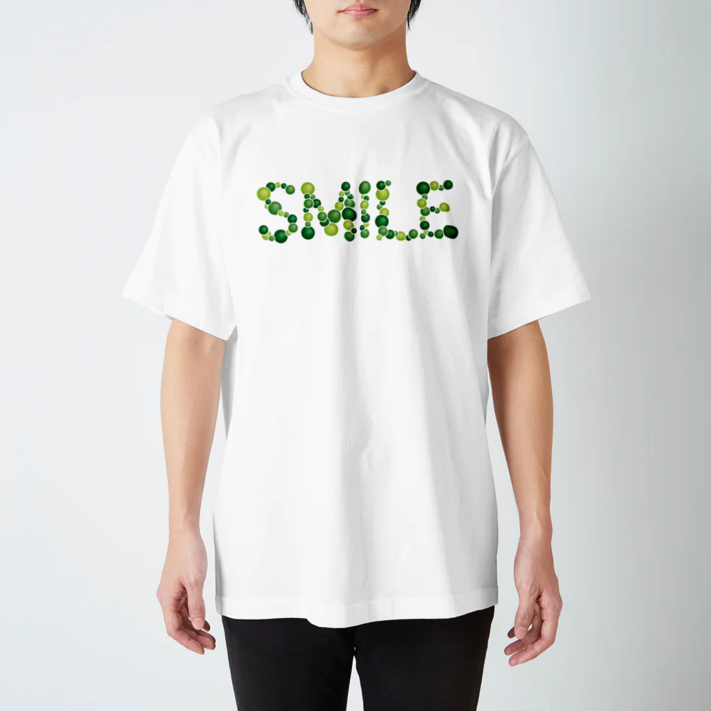 junichi-goodsのバルーン文字「SMILE」（緑色系） スタンダードTシャツ