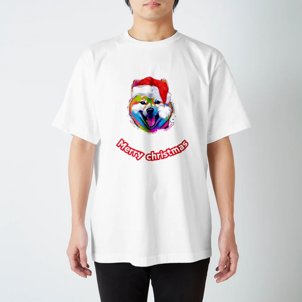 wawmplansの柴犬　メリークリスマス スタンダードTシャツ