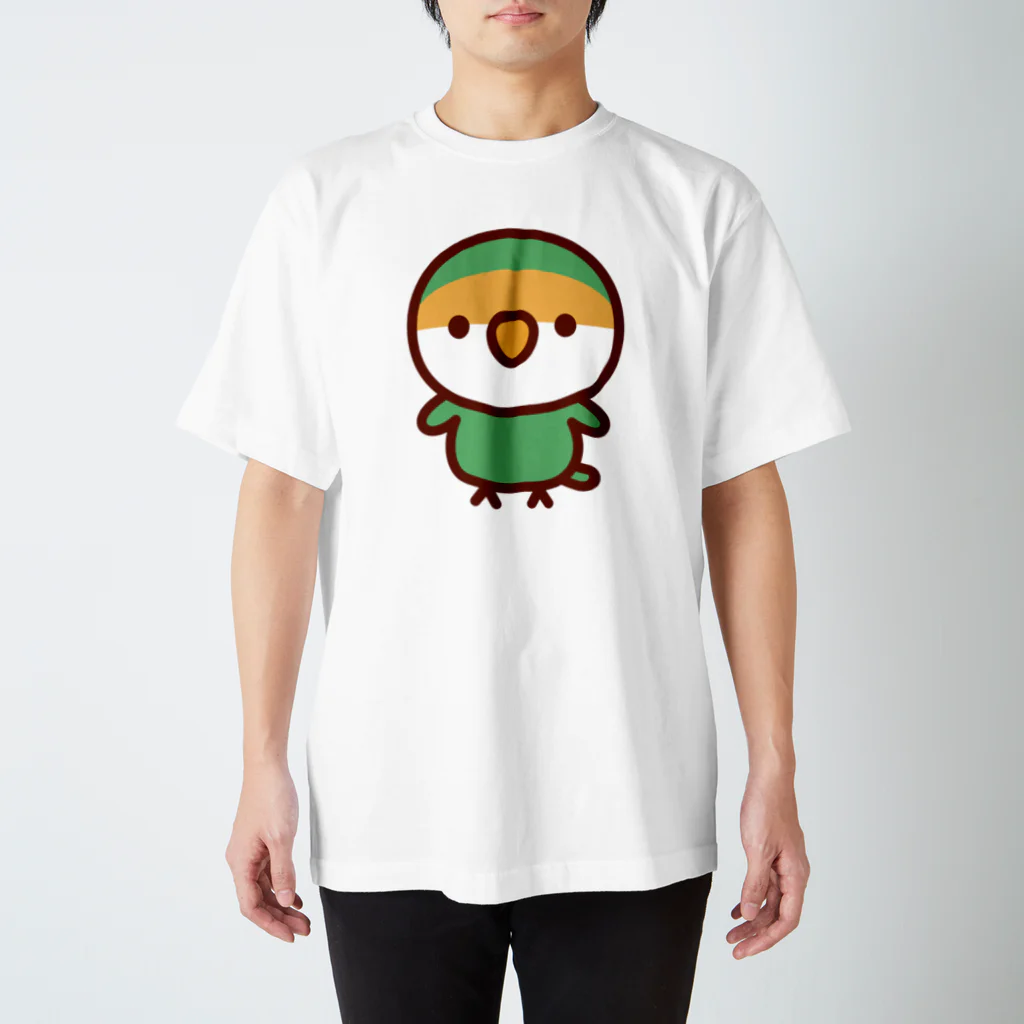 いんこ屋堂のコザクラインコ（ブルーチェリー） スタンダードTシャツ