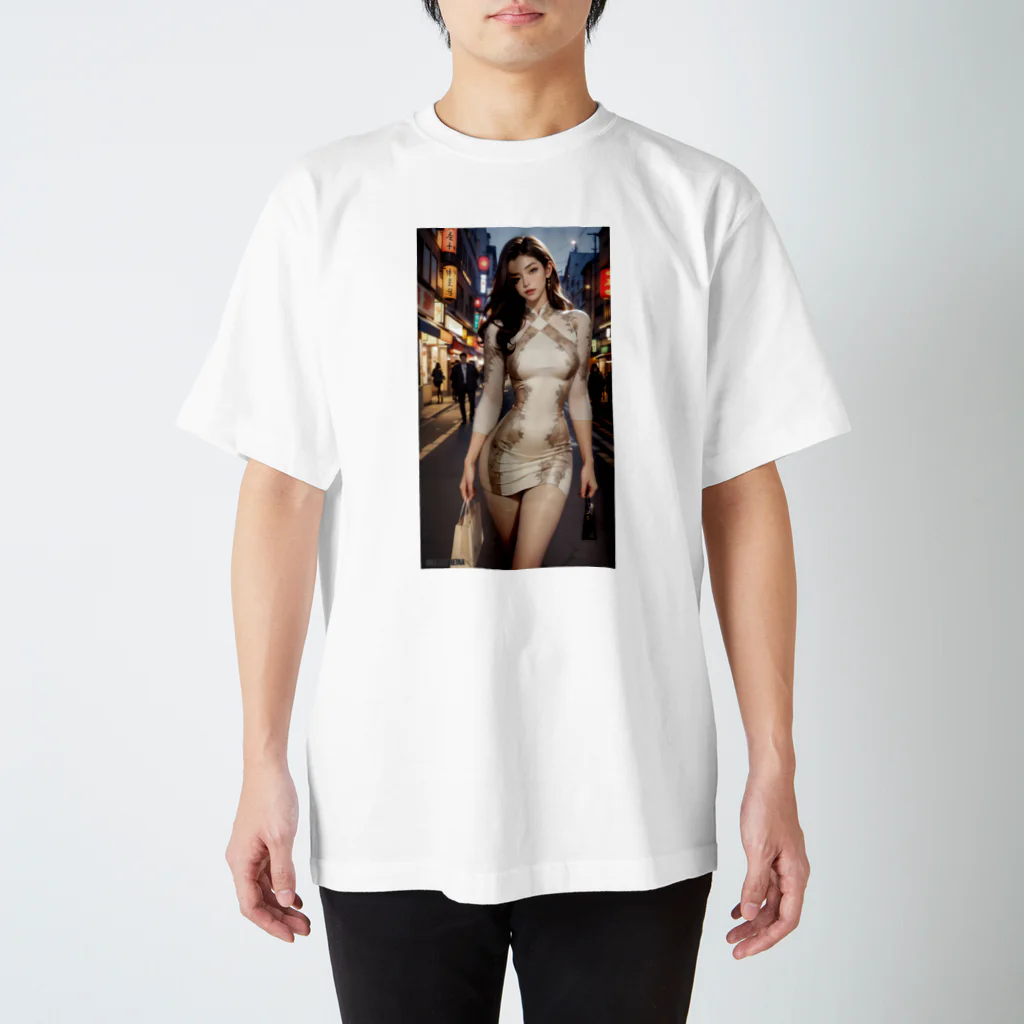 AIART_REINA_KASUMIのAIART MIZUHO 柄物ドレス スタンダードTシャツ