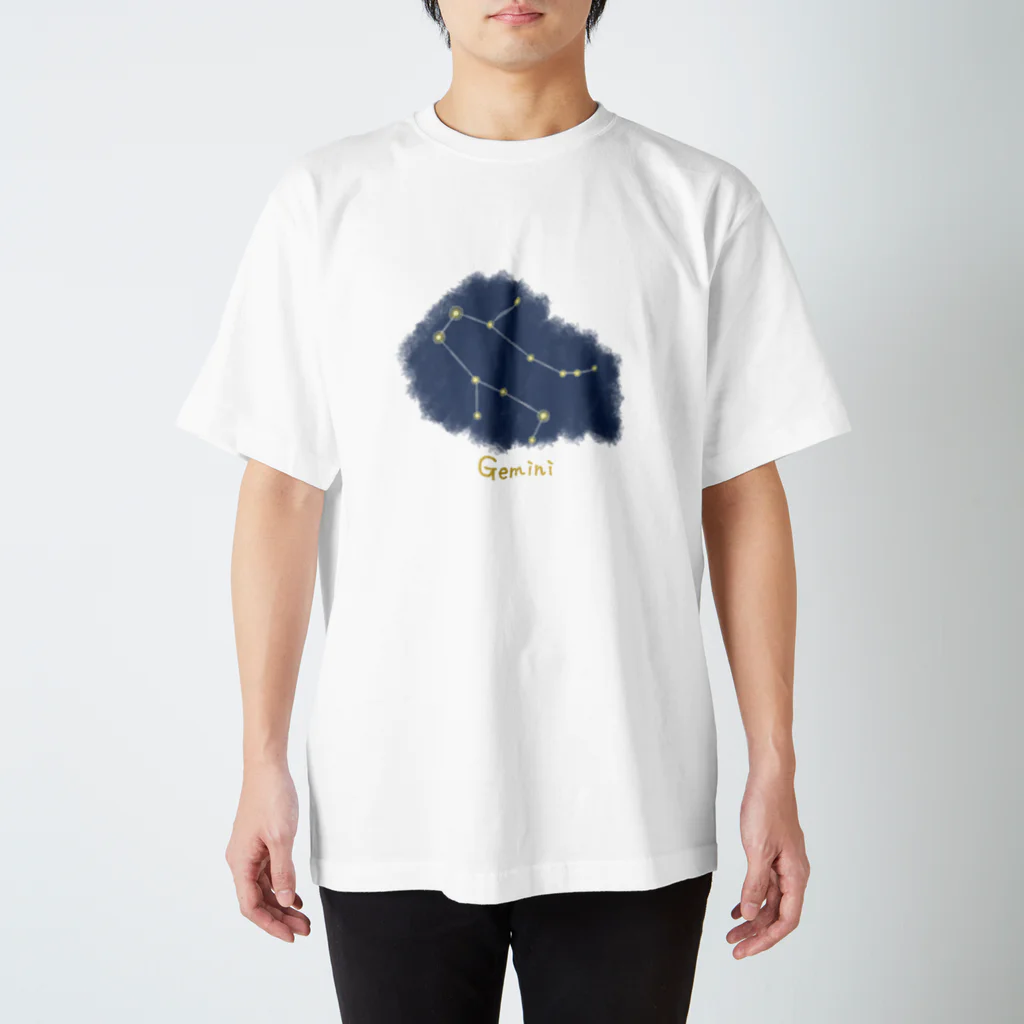 iso_Illustの光る夜空の星座・双子座 スタンダードTシャツ