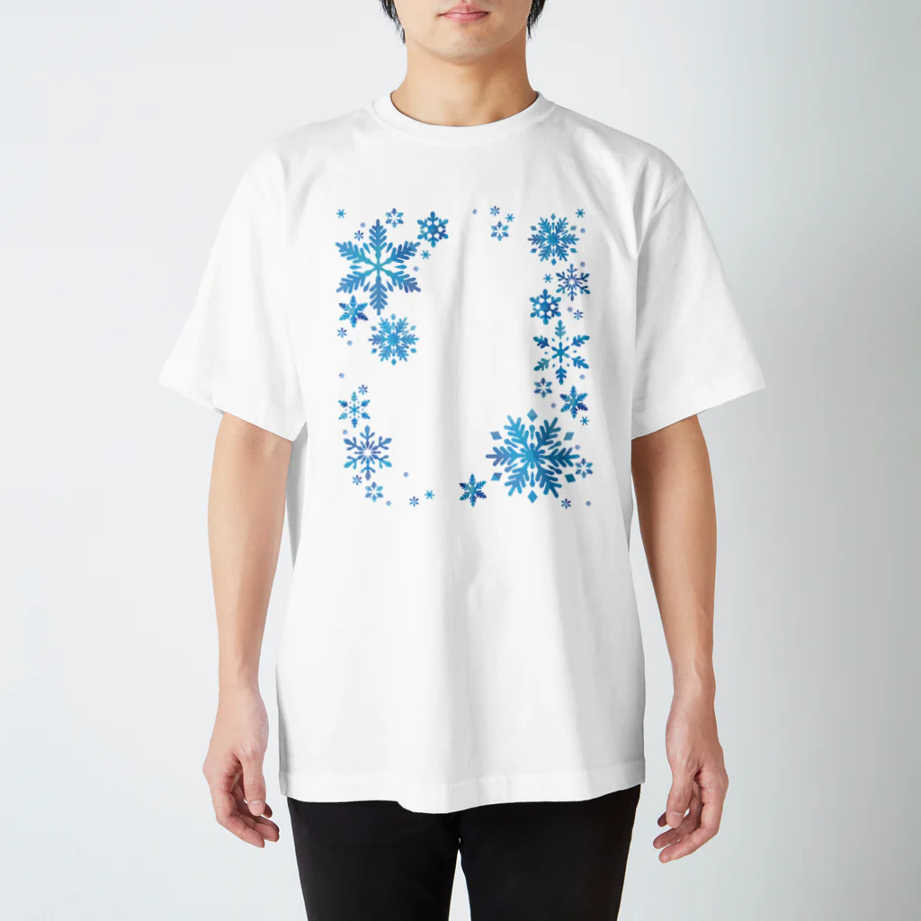 このはな素材屋のグッズ屋の雪もよう008（アイスブルー） スタンダードTシャツ