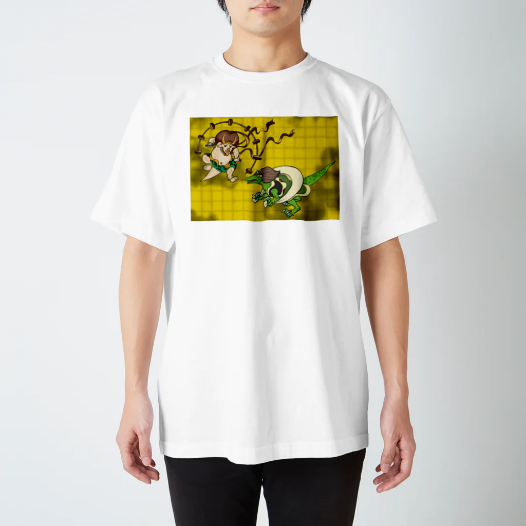 半紙半生の風神雷神図DINOSAUR スタンダードTシャツ