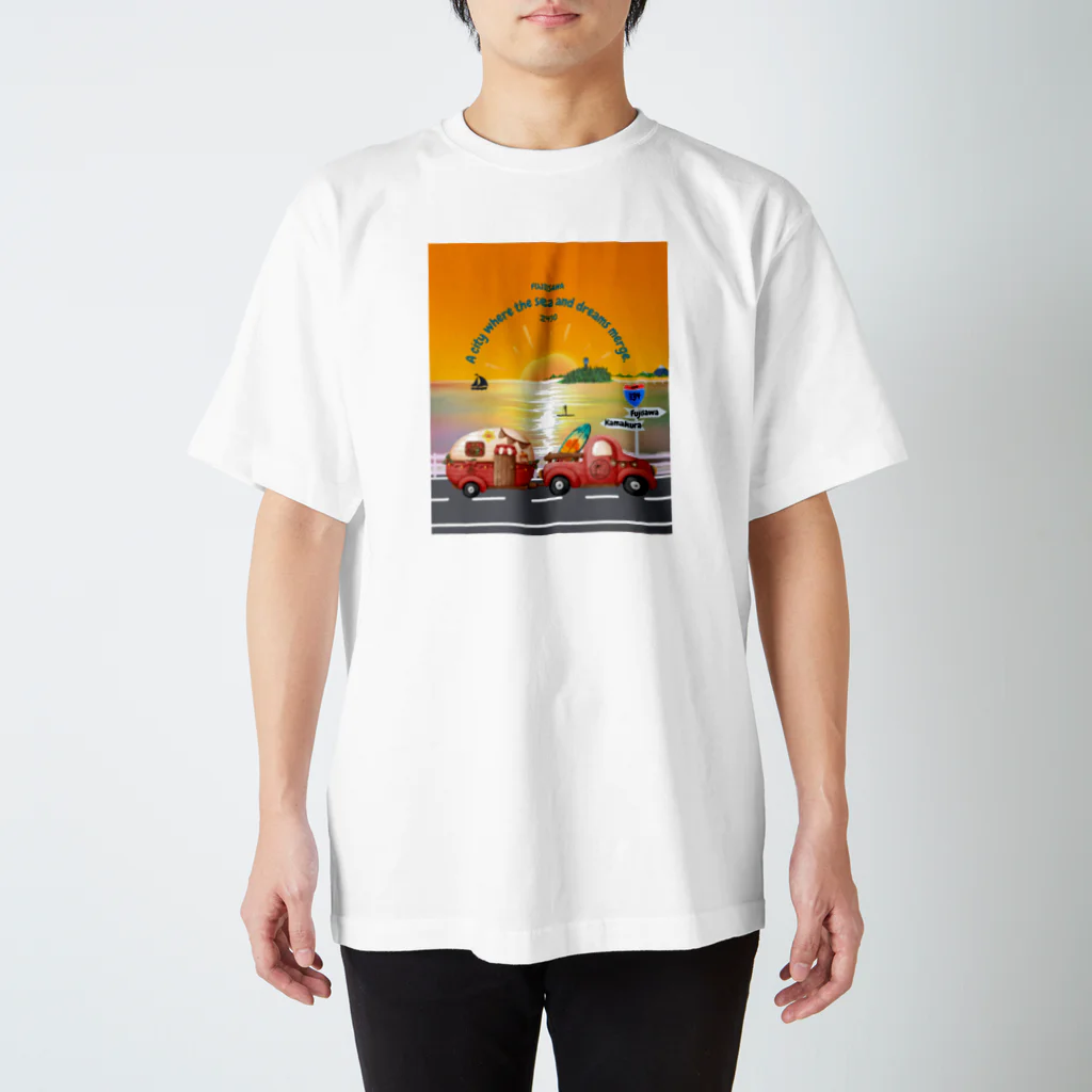 CyberArmadilloの湘南藤沢（2430）夕焼けコレクション Regular Fit T-Shirt