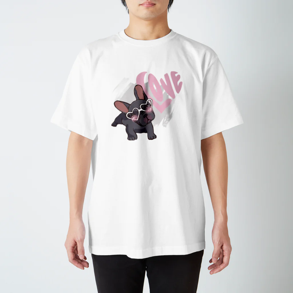 FRENCHIEのLoveメガネのフレブル👓 スタンダードTシャツ