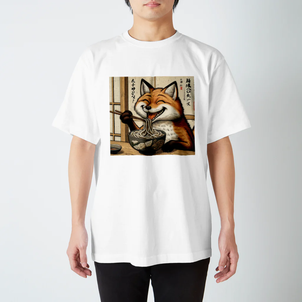 いきもの戯画のきつねうどん Regular Fit T-Shirt