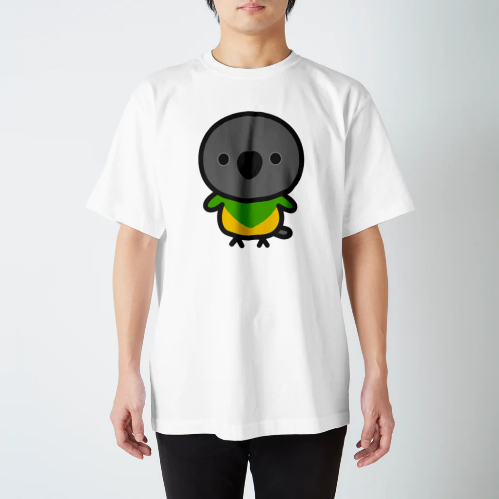 いんこ屋堂のネズミガシラハネナガインコ スタンダードTシャツ