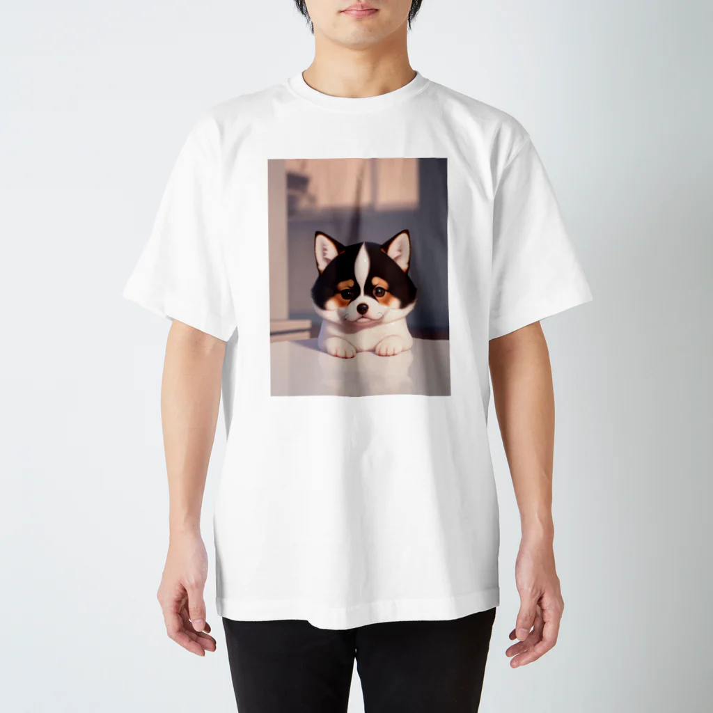 かわいい女の子とシュールな絵の子猫なしばちゃん スタンダードTシャツ