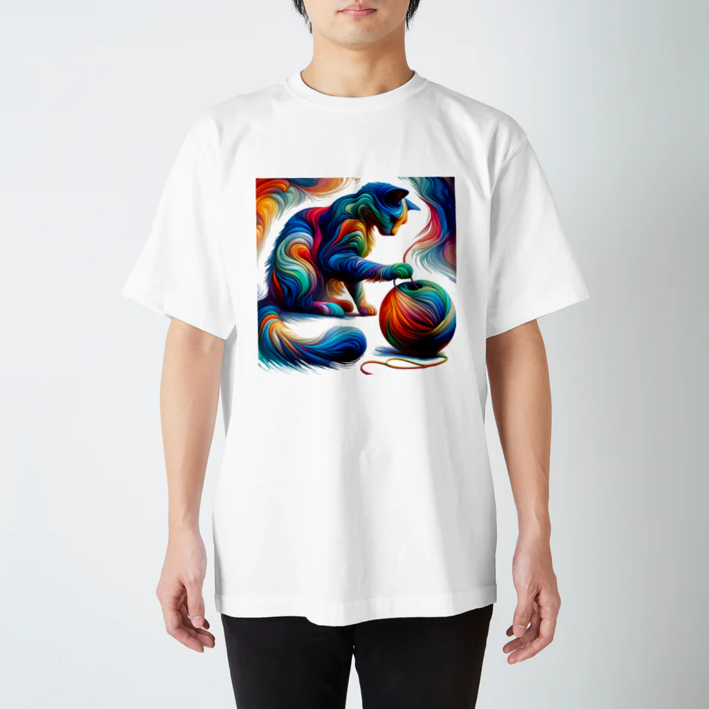 宇宙猫の宇宙猫の糸玉冒険 Regular Fit T-Shirt