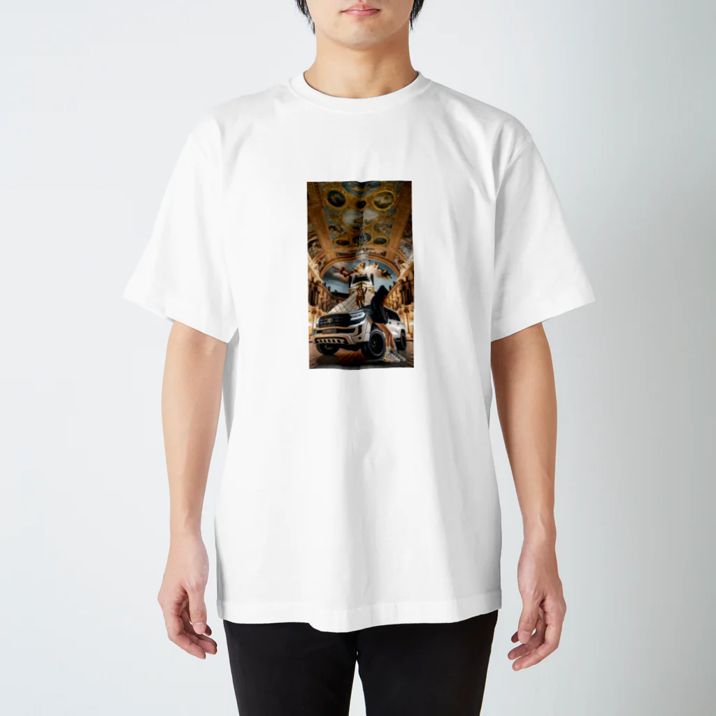 ブラックホワイトの美術館車 Regular Fit T-Shirt