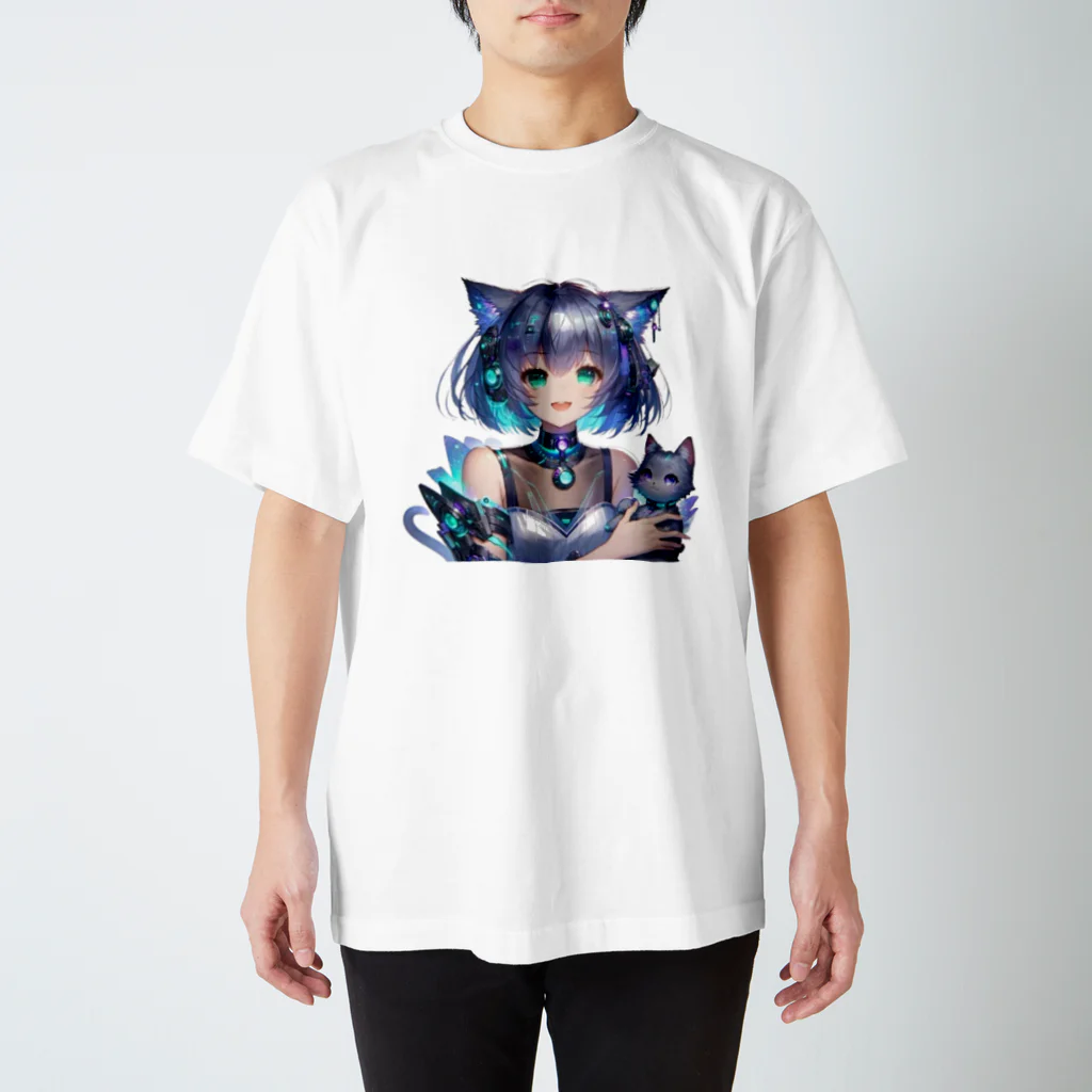 カメ・ロマンの未来の猫耳少女『ピク』 Regular Fit T-Shirt