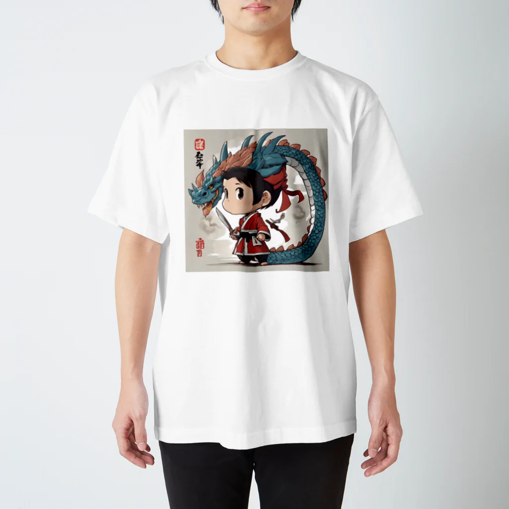 the blue seasonの幼き侍と龍の守護者 スタンダードTシャツ